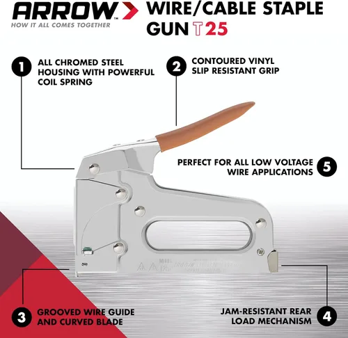 Vista 2 de Arrow Fastener T25 - engrapadora de cables.