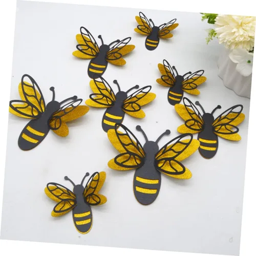 Vista 2 de SHOWERORO Calcomanías de pared de abeja, 3 calcomanías de pared para niños y niñas, calcomanías decorativas