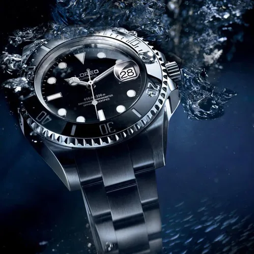 Vista 4 de LOREO Reloj automático de acero inoxidable para hombre con bisel giratorio negro