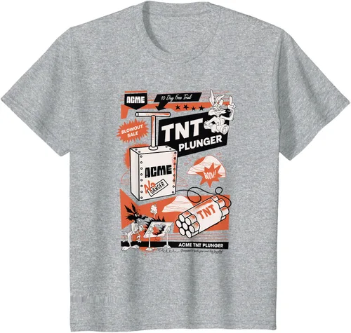 Vista 31 de Looney Tunes Wile E. Coyote - Camiseta de émbolo TNT, Blanco, S