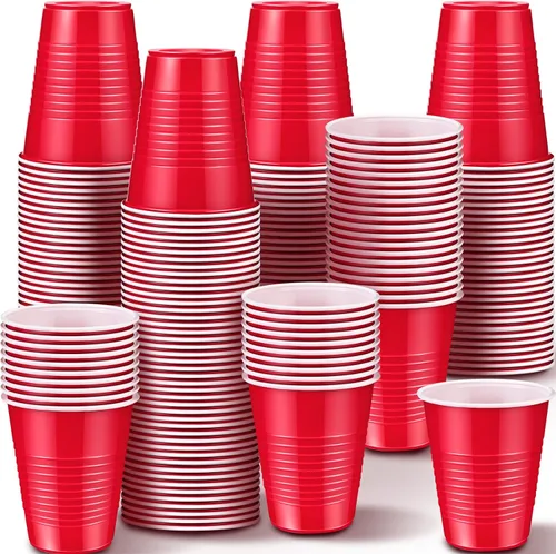 Vista 8 de Suclain Paquete de 500 vasos desechables de plástico de 12 onzas resistentes para fiestas, cumpleaños, bodas, cervezas, bebidas, servir aperitivos