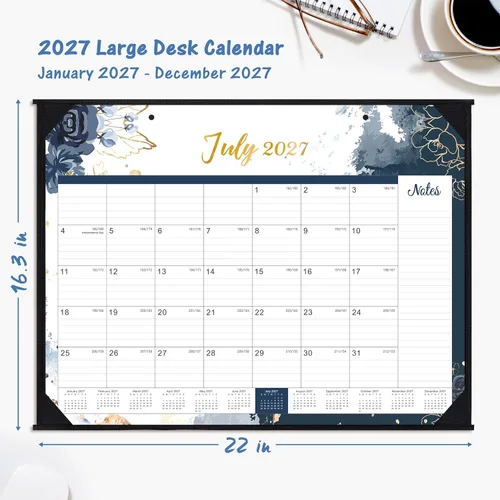 Vista 2 de 2027 Desk Calendar, Large Desktop Calendar from January - December 2027