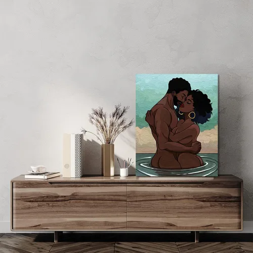 Vista 5 de Nuberlic Kit de pintura en lienzo predibujado para pintar para adultos, parejas, pintura y sorbos, suministros de fiesta, tema de amor