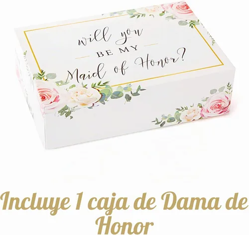 Vista 2 de Juego de 6 cajas de regalo para dama de honor