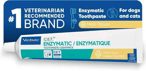 Vista 9 de Pasta de dientes enzimática Virbac C.E.T., Sabor a carne, 2.5 onza Plaque and tartar control for fresh breath, pet dental care toothpaste, Dual