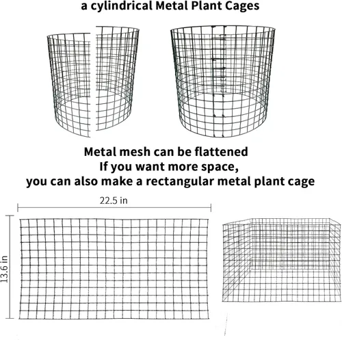 Vista 3 de Jaulas de metal para plantas, paquete de 5 protectores de plantas de animales, jaulas de metal para mantener a los animales fuera, protección