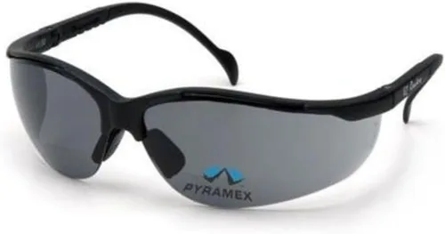 Vista 10 de Pyramex Venture II Bifocal Readers Safety Glasses Protective Eyewear, 2.5 Diopters, Amber Lente lector ámbar 1.5 dioptrías/marco negro
