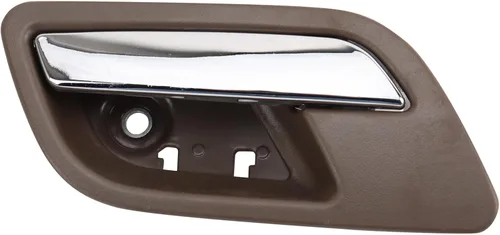Vista 145 de TRQ Manija de puerta interior delantera izquierda cromada y negra para el lado del conductor compatible con Ford F-150 2012-2014