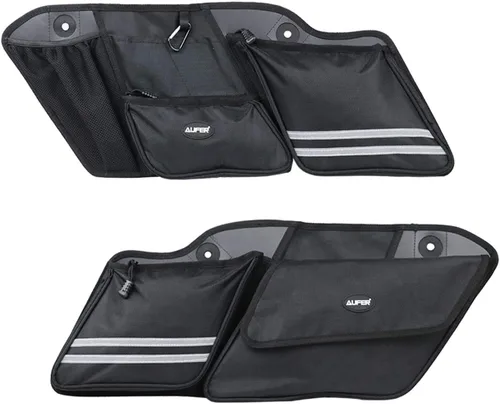 Vista 2 de AUFER Organizadores de alforjas de motocicleta para lado izquierdo y derecho, bolsas de almacenamiento, bolsa organizadora compatible con Touring
