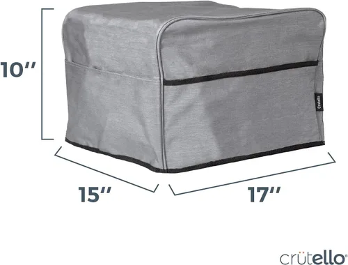Vista 2 de Crutello Funda para horno tostador con bolsillos de almacenamiento, 4 rebanadas, fácil de limpiar