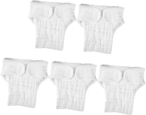 Vista 10 de Pañales reutilizables para bebé, juego de 5 piezas, insertos de pañales de algodón, material suave y suave para un ajuste cómodo