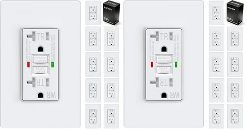 Vista 15 de ELECTECK - Paquete de 10 salidas GFCI de 20 amperios, resistente a manipulaciones (TR), receptáculos GFI de autocomprobación con indicador LED