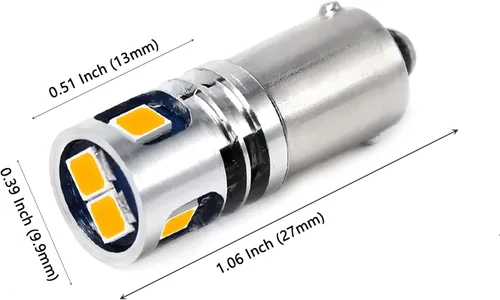 Vista 4 de PHINLION BA9S 1889 bombilla LED amarilla ámbar súper brillante 53 57 1895 3893 12929 T4W H5W H10W 12V bombillas LED no polarizadas para lectura