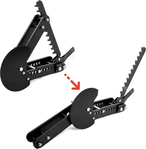 Vista 3 de ECOTRIC Doblador de tubos y caños con revestimiento de óxido negro de acero Doblador manual de mano para tubos Doblador de tubos Doblador de caños