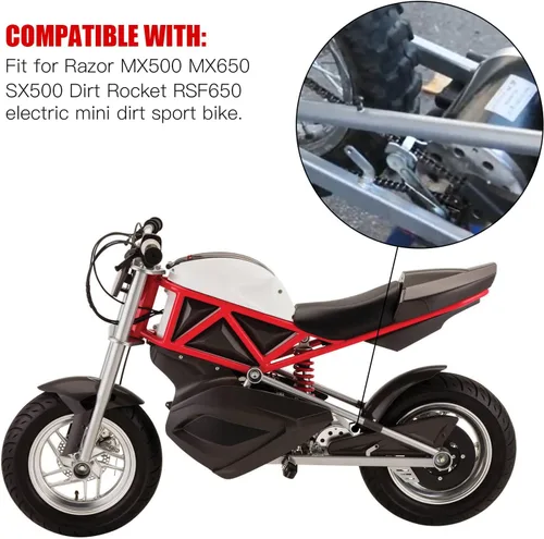 Vista 3 de GREHUA Tensor de cadena ajustador con resorte para Razor MX500 MX650 SX500 Dirt Rocket Electric Motocross RSF650 Mini Sport Street Bike Motocicleta