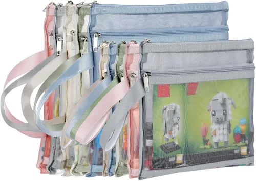 Vista 11 de 4 bolsas plegables de almacenamiento de juguetes, bolsas de conchas marinas de gran capacidad para la playa, bolsa de almacenamiento portátil