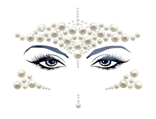 Vista 9 de Neva Nude Americana Crystal Jewel - Adhesivo de cristal para la cara, gemas para carnavales, Halloween, festivales, raves y fiestas, adhesivo
