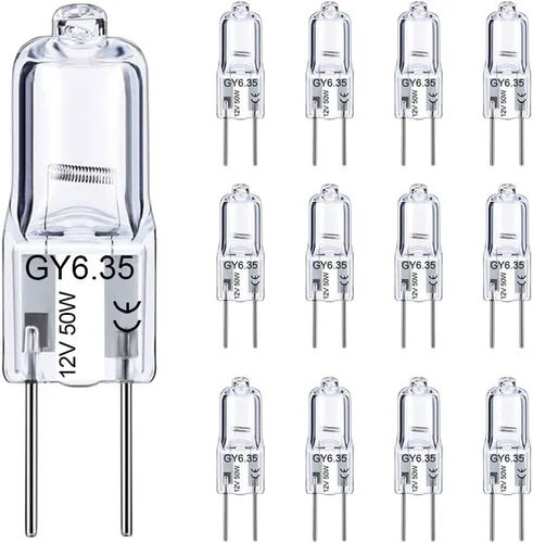 Vista 8 de TAIYALOO GY6.35 Halogen Light Bulbs 12 Volt 20 Watt, 12 Pack 2 Pin GY6.35 Base Bulb, Replacement T4 Tubular JCD Type Bulb for Ceiling Lights, Table