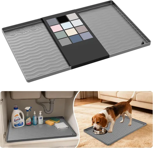 Vista 34 de URMONA - Tapete de silicona impermeable para debajo del fregadero, 16 x 10 Beige