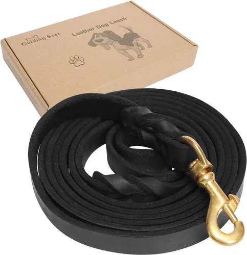Vista 9 de Guiding Star Correa de cuero para perro de 6 pies, correas para perros grandes, resistente, suave, trenzada, hecha a mano, correa de entrenamiento
