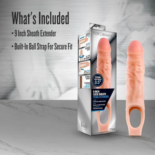 Vista 7 de Blush Novelties, Performance - Extensor de vaina de pene ultra suave X5 Plus de 9 pulgadas – Extiende tu pene de 0.5 pulgadas – Grosor hasta 1.5
