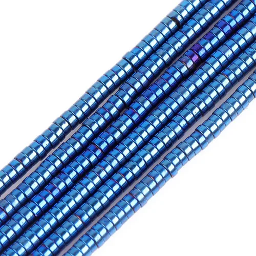Vista 37 de Cuentas de hematita para hacer joyas, piedras preciosas semipreciosas de 0.394 x 0.551 in, color azul con revestimiento metálico, 15 pulgadas JOE