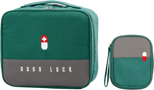 Vista 9 de TOPASION Bolsas de primeros auxilios vacías, bolsa de medicina para viajes, bolsa organizadora de suministros médicos, kit portátil para viajar