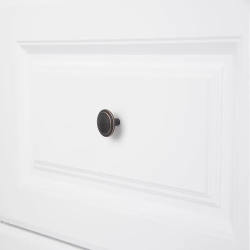 Vista 5 de Amazon Basics Pomo de gabinete con anillo superior recto, 1.25 pulgadas de diámetro, Bronce Frotado con Aceite, Paquete de 10
