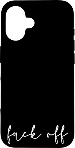 Vista 32 de Fuck Off - Carcasa para iPhone 17, diseño bohemio, con marco dorado, elegante y cursivo