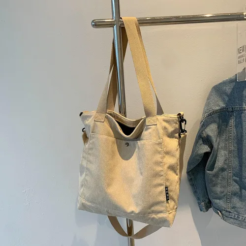 Vista 4 de Croduroy - Bolso bandolera con cremallera, bolso de hombro estilo hobo para trabajo, compras, viajes