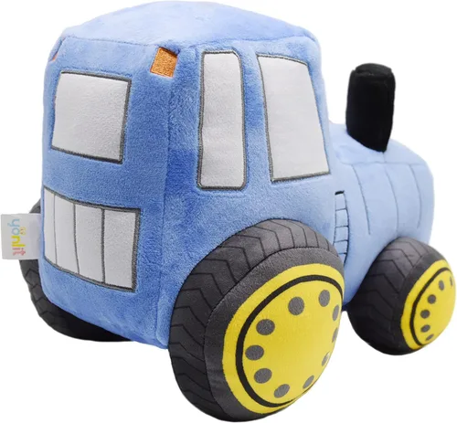 Vista 5 de Juguete de peluche de tractor de felpa suave, almohada de peluche súper linda, excelente regalo para niños o fiesta de cumpleaños de 12 pulgadas Azul