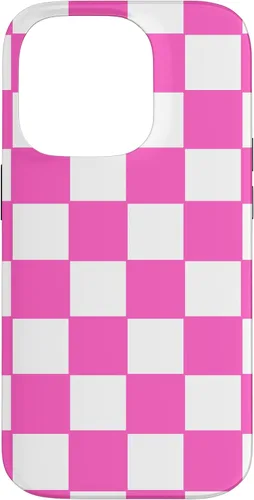 Vista 16 de Funda de tablero de ajedrez clásica a cuadros rosa y blanco para iPhone 16
