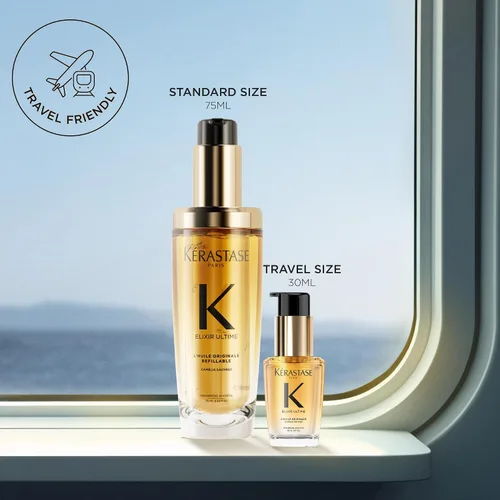 Vista 3 de KERASTASE Aceite para el cabello recargable Elixir Ultime Suero de aceite hidratante para suavizar el encrespamiento y añadir brillo Con Camelia
