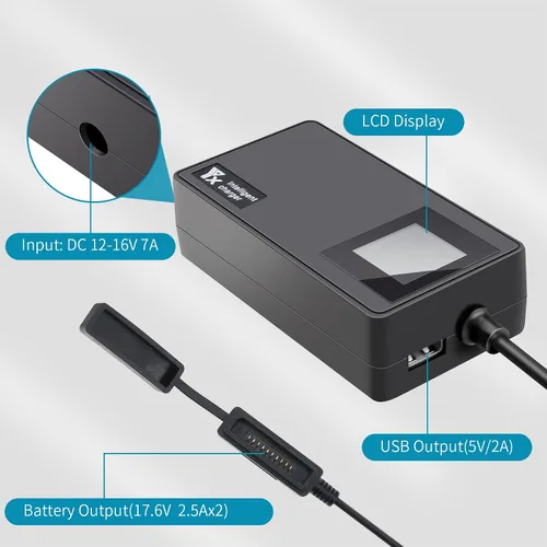 Vista 4 de Hanatora Cargador de batería LCD para DJI Mavic 3/Classic/Pro/Cine/Enterprise Drone, carga de 12 V (1 USB + 2 baterías) Accesorios de concentrador