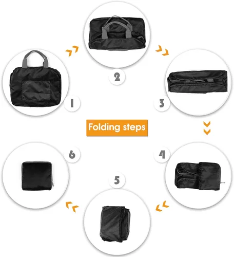 Vista 7 de WANDF - Bolsos de lona plegable en tamaños de 16 a 22 pulgadas y con volúmenes de entre 5.28 a 13.2 galones para viajar, llevar al gimnasio