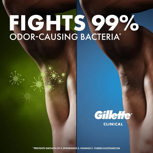 Vista 6 de Gillette Antitranspirante clínico y desodorante para hombres, protección contra el sudor y el olor 72 horas, frescura de larga duración, tecnología
