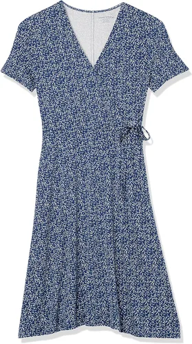 Vista 6 de Tienda Essentials - Vestido de manga casquillo para mujer, estilo cruzado falso