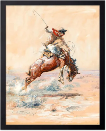 Vista 74 de Poster Master Póster vintage de The Lookout, estampado retro de vaquero, arte occidental, arte del salvaje oeste, arte de equitación, regalo