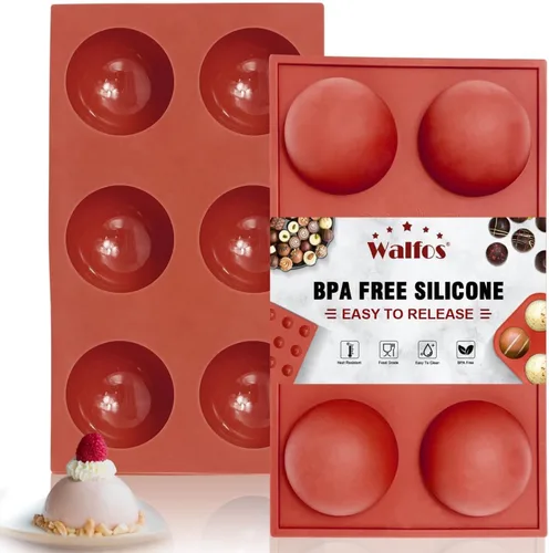 Vista 19 de Moldes de silicona para bombas de grasa Walfos, molde de silicona para dulces Walfos, molde redondo de 15 cavidades - Perfecto para bombas de grasa