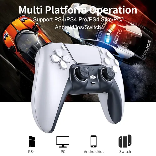 Vista 4 de Wireless Controller for PS4 Controllersjoystick Gamepad with Vibration shock 4 Built-in Speaker1000Mah batteryAuto Fire Turbocustom Button