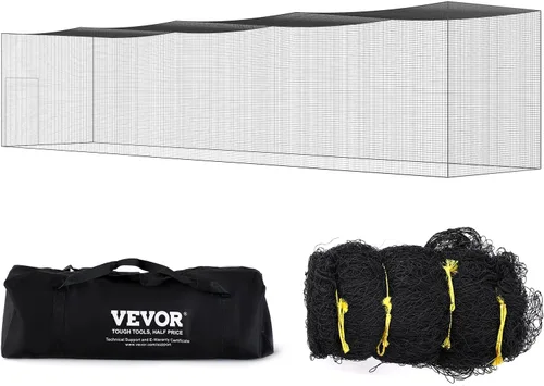 Vista 13 de VEVOR Jaula de bateo de béisbol,Red profesional de entrenamiento de bateo de béisbol de sóftbol,Red de entrenamiento de bateo de PE cerrada de alta