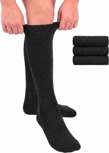 Vista 11 de Hugh Ugoli Knee High Bamboo School Uniform Socks for Girls, Kids, 3-6 Pairs 01- blanco (3 pares)