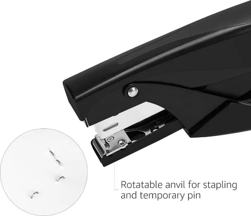 Vista 3 de Amazon Basics Engrapadora manual con alicates, capacidad para 25 hojas, resistente, color negro