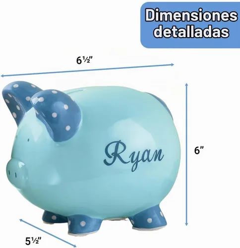 Vista 8 de Alcancía de cochinito personalizada Millas Kimball