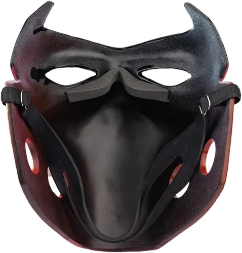 Vista 4 de Evere Máscara de capucha roja Jason Todd, casco de cosplay de resina duradera, accesorio de disfraz de Halloween