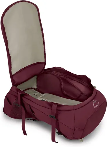 Vista 3 de Osprey Fairview Trek 50L Mochila de viaje para mujer, color rojo circón