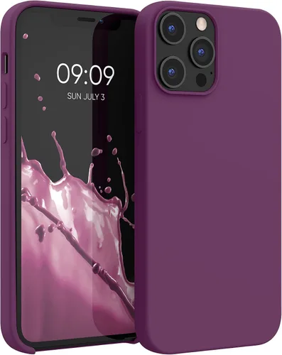 Vista 17 de kwmobile Funda compatible con Apple iPhone 12 Pro Max, funda de silicona TPU con acabado suave, color azul báltico
