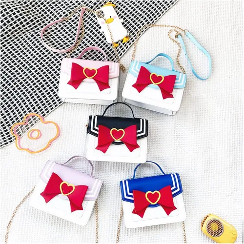 Vista 7 de PROCOS Bolsos de mujer Kawaii Anime Sailor Cosplay PU Bolso de cuero PU Cadena de lazo bandolera Bolso bandolera Bolso bandolera