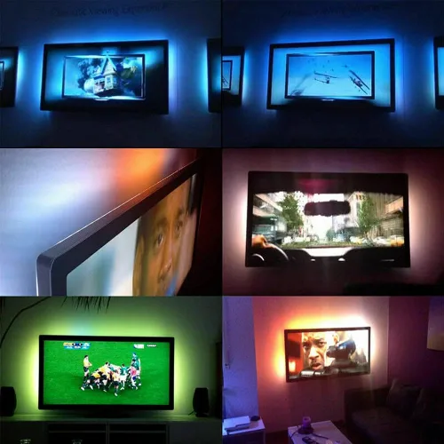 Vista 6 de ausuky Tira de luz LED USB de 5 V, lámpara de retroiluminación de TV blanca, cable de cinta flexible autoadhesiva (blanco cálido, 19.7 in, 30 leds)