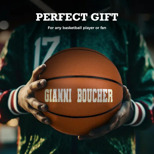Vista 7 de Baloncesto personalizado TF250 para interior o exterior - Personalizado con tu nombre o texto - Regalo de baloncesto ideal para hijo, hija, niño